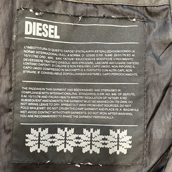 Diesel kids puffer jacket dark hunter green removable hood pockets button&zip 8 - Picture 11 of 16